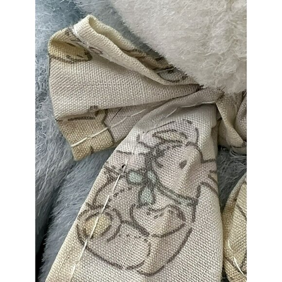 Carters Vintage Blue Bear Plush Rattle Bunny Ribbon Pink Nose White Paws Baby - Picture 3 of 7